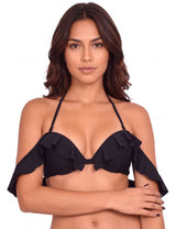 Bikini estilo sostén vuelos negro