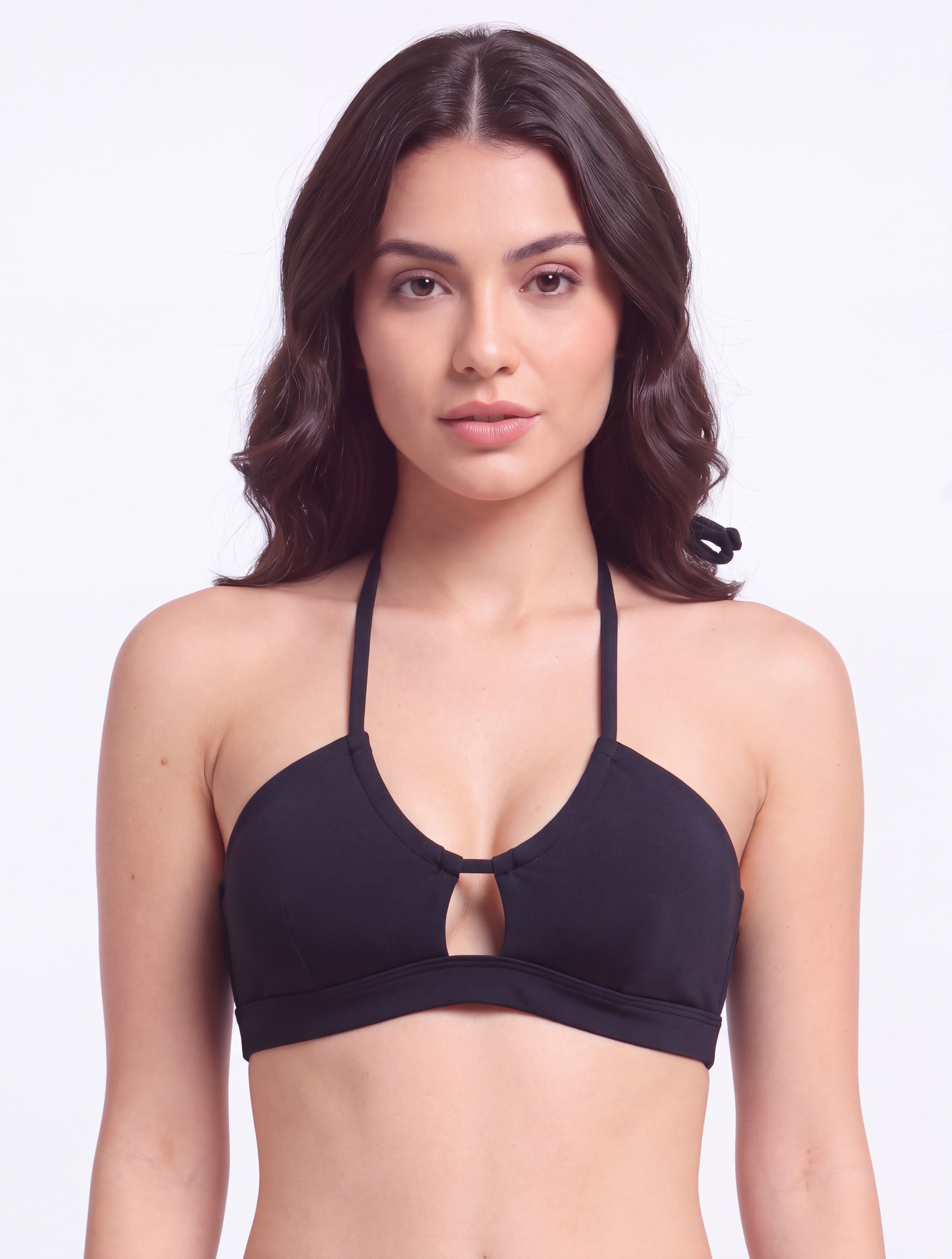 Bikini sin barba bandeau pretina negro