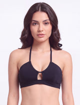 Bikini sin barba bandeau pretina negro