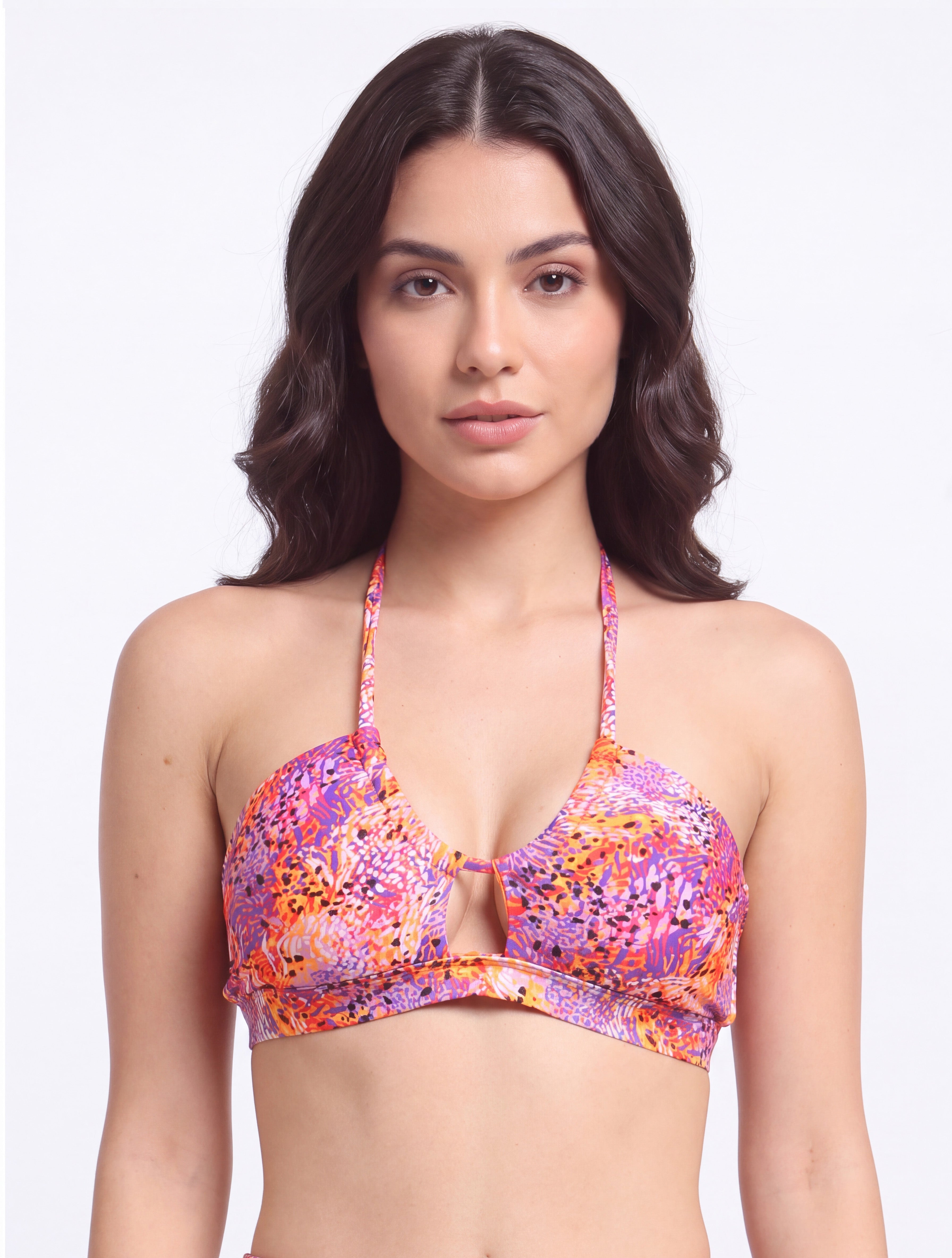 Bikini sin barba bandeau pretina estampado