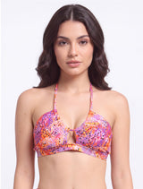 Bikini sin barba bandeau pretina estampado