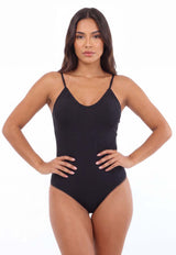 Traje de baño rebajado con amarras negro