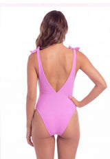 Traje de baño con escote morado