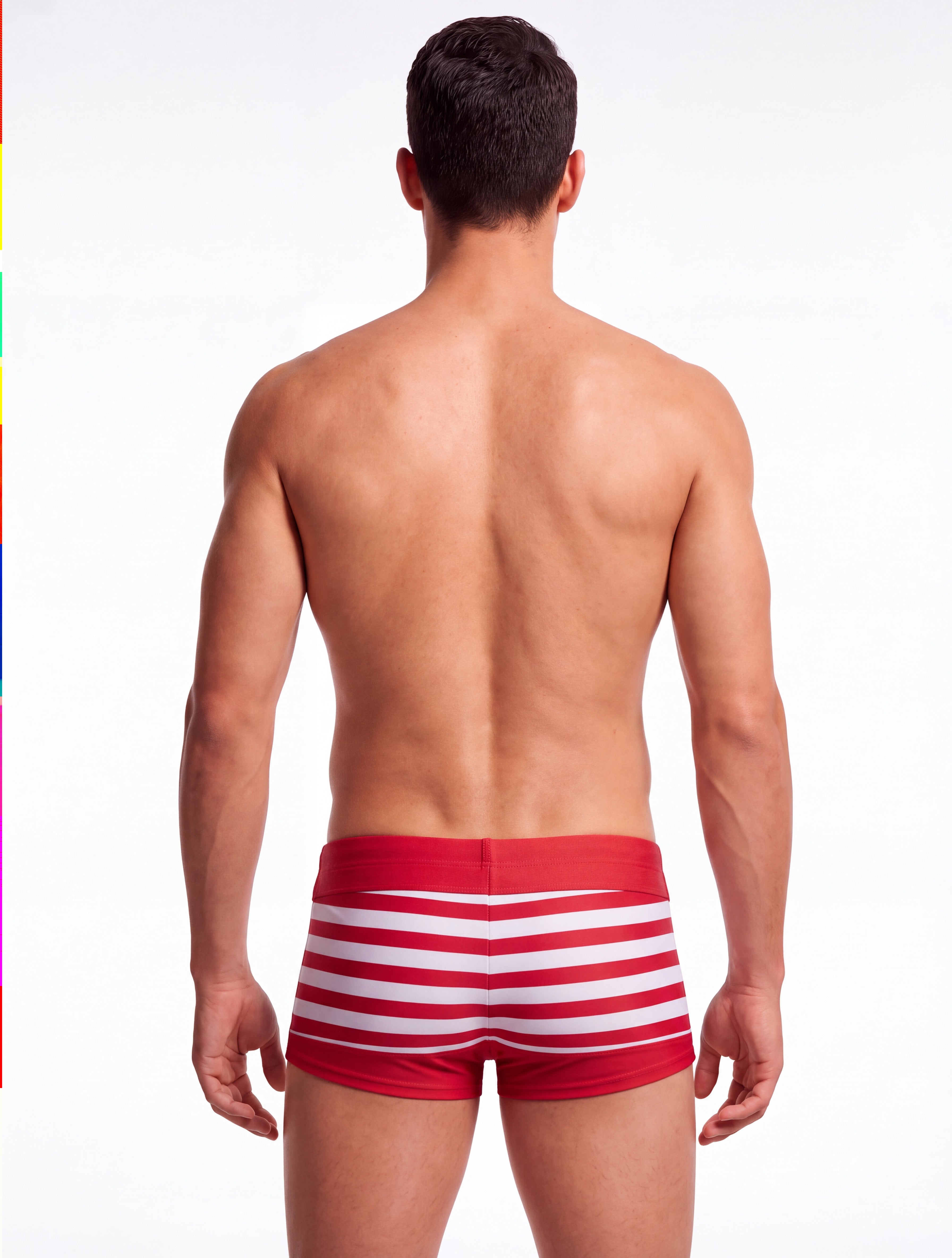 Traje de baño tipo bóxer para hombres estampado rojo