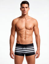 Short tipo bóxer para hombres estampado negro