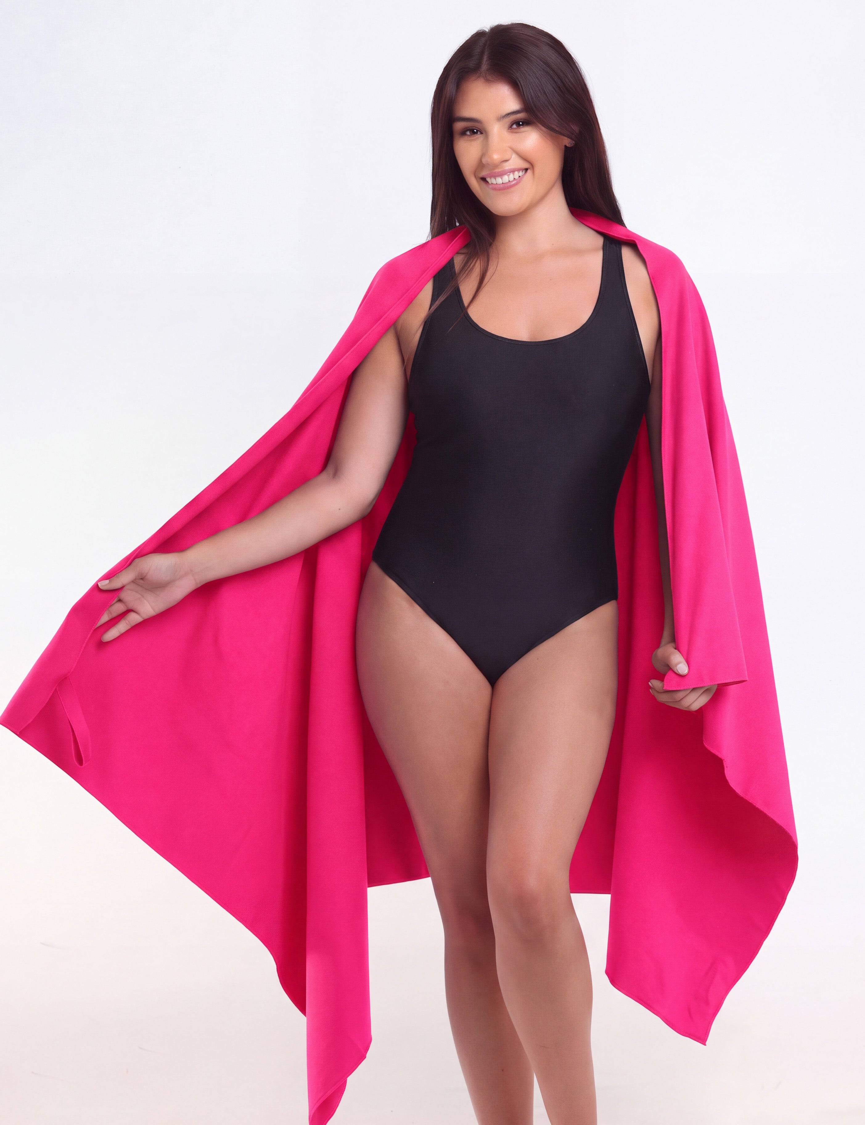 Toalla microfibra grande secado rápido fucsia