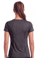 Polera deportiva básica ajustada negra