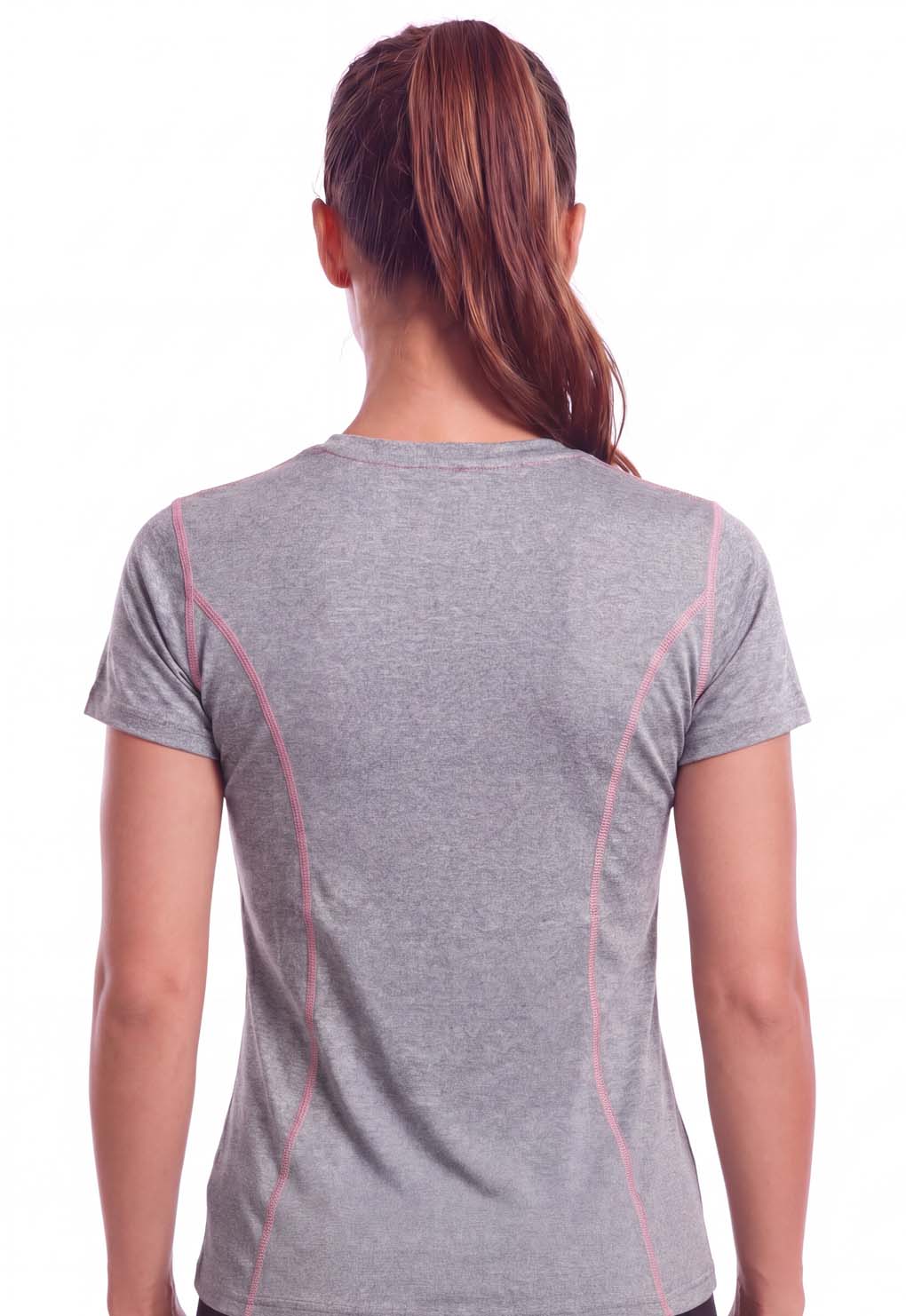 Polera deportiva básica ajustada gris