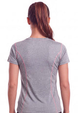 Polera deportiva básica ajustada gris