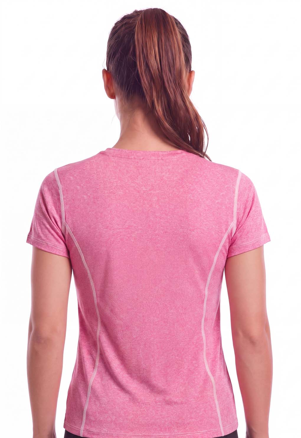 Polera deportiva básica ajustada rosada