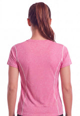 Polera deportiva básica ajustada rosada