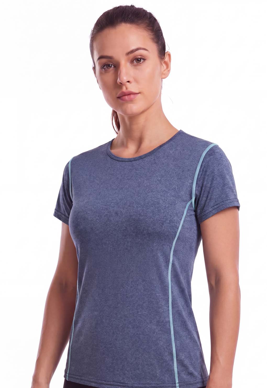 Polera deportiva básica ajustada azul