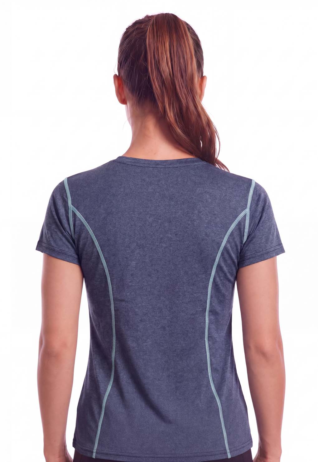 Polera deportiva básica ajustada azul