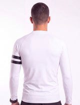 Polera hombre ajustada protección UV blanco