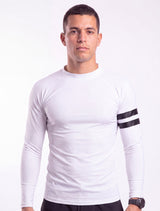 Polera hombre ajustada protección UV blanco