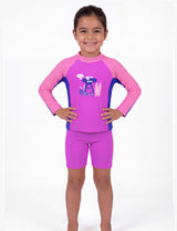 Traje de baño niña con filtro UV fucsia