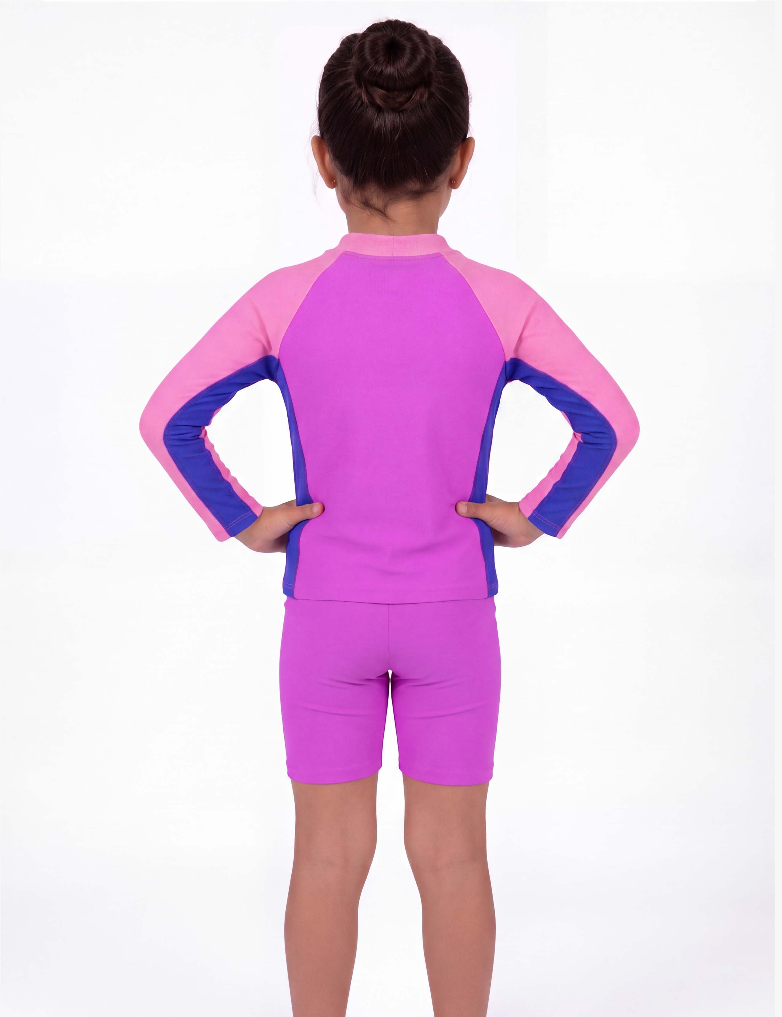 Traje de baño niña con filtro UV fucsia