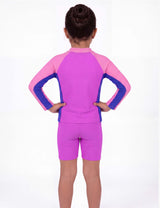 Traje de baño niña con filtro UV fucsia