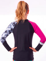 Polera niña protección UV fucsia