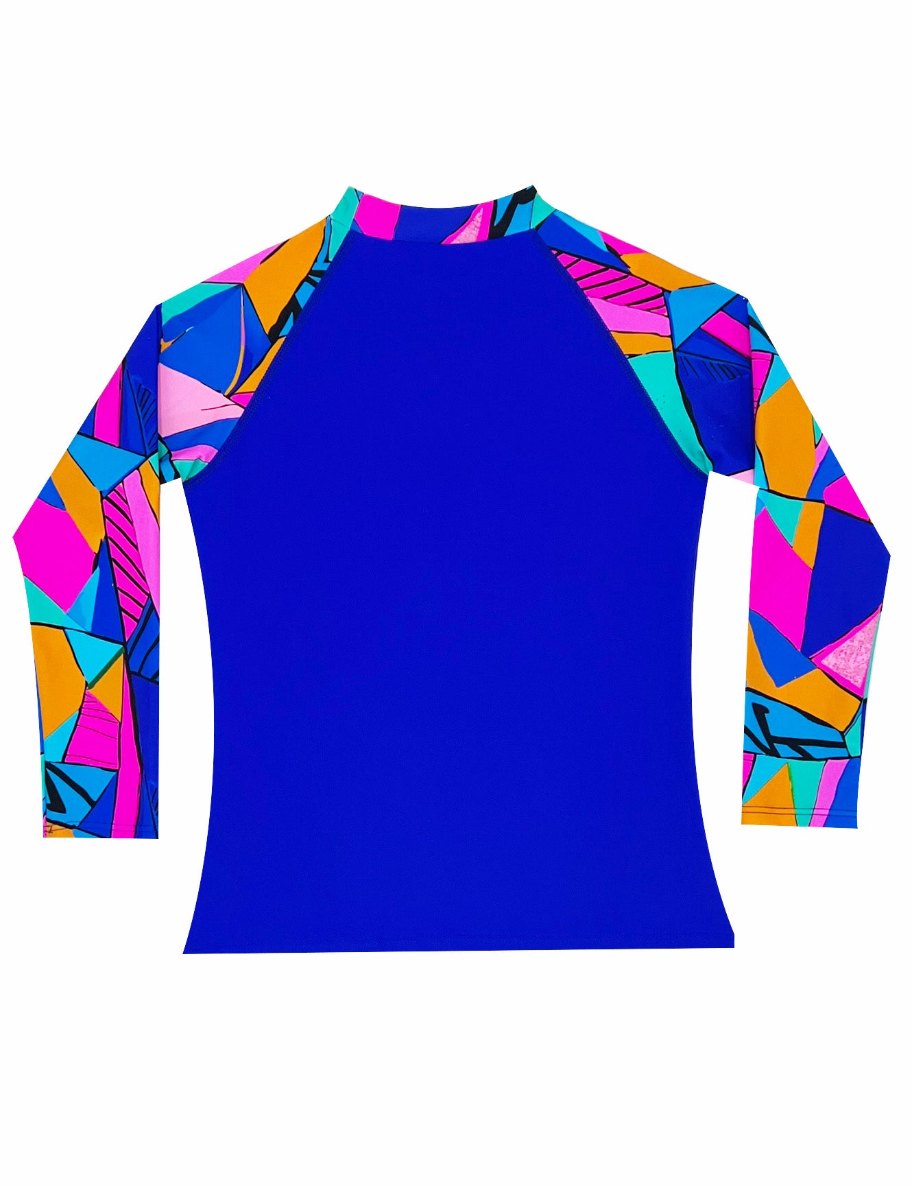 Polera niña protección UV estampado azul