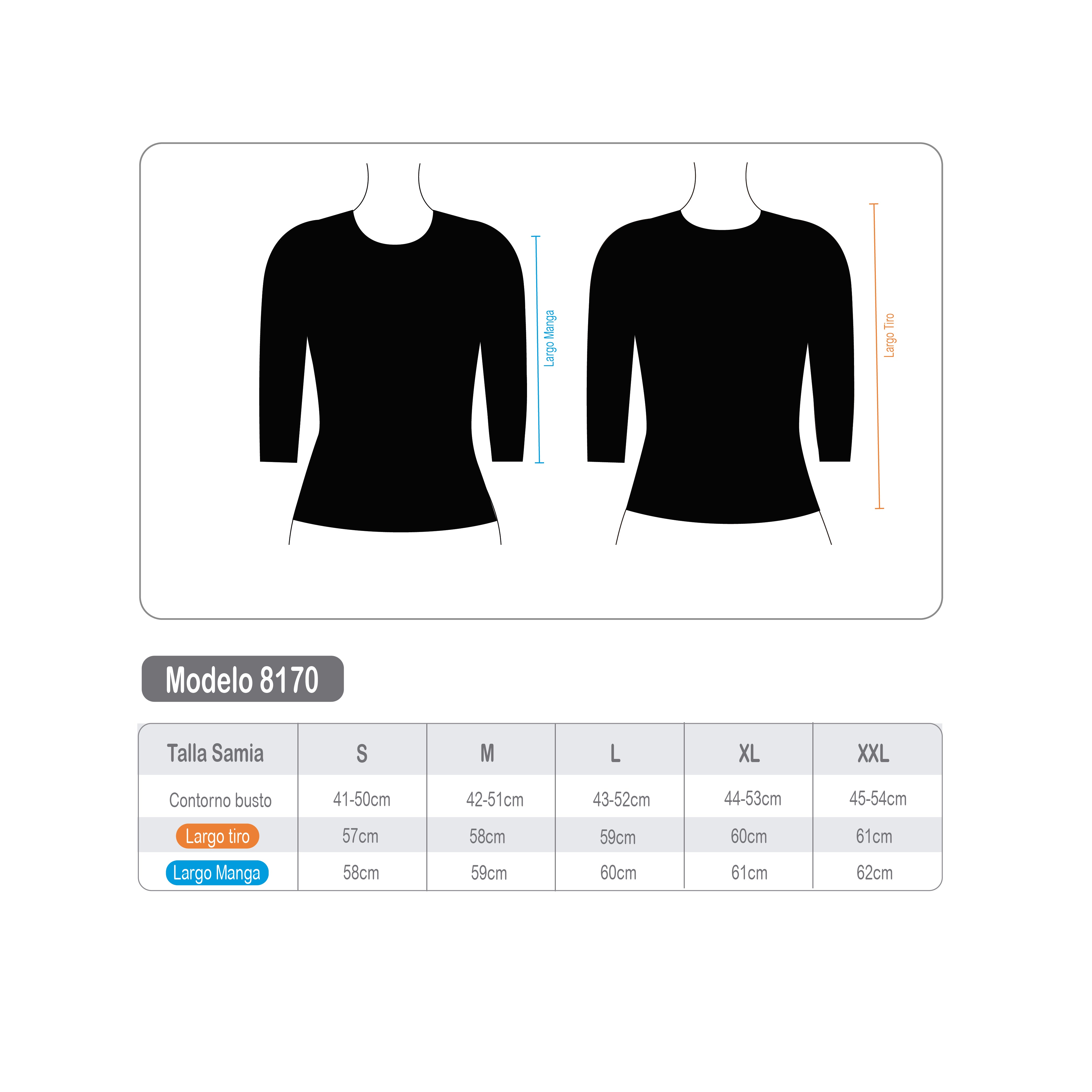 Polera mujer protección UV estampado azul