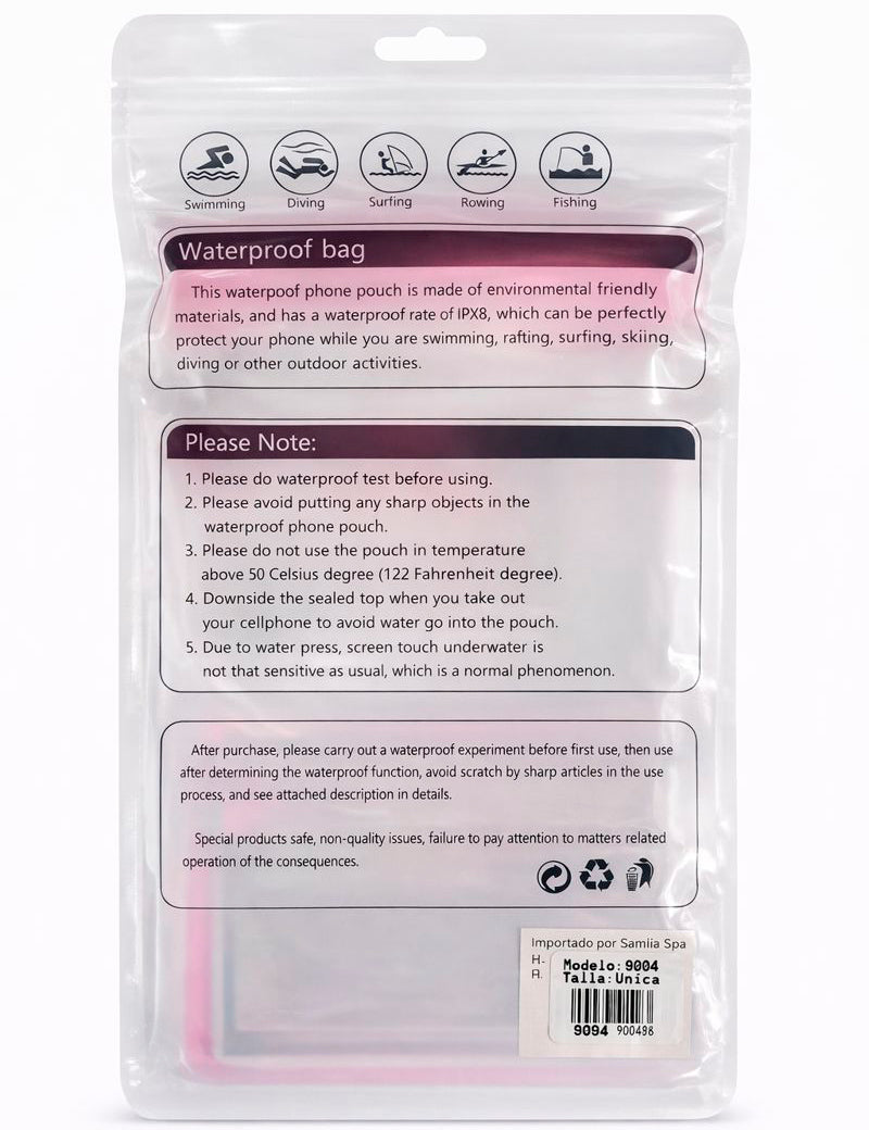 Estuche a prueba de agua fucsia
