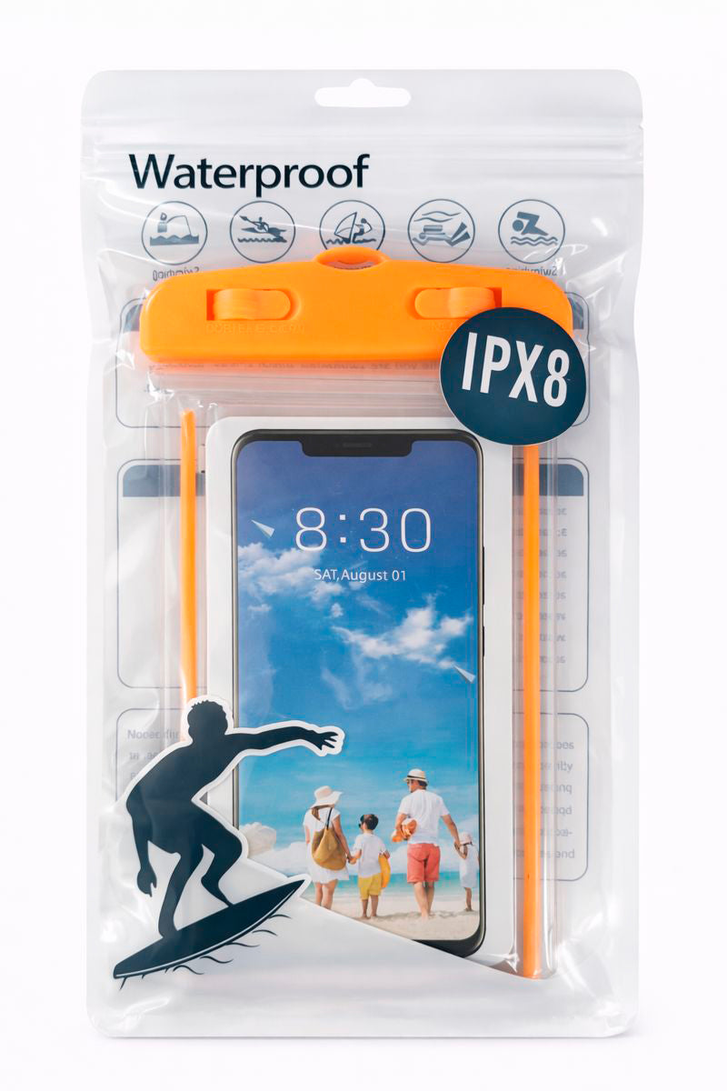 Estuche a prueba de agua naranja