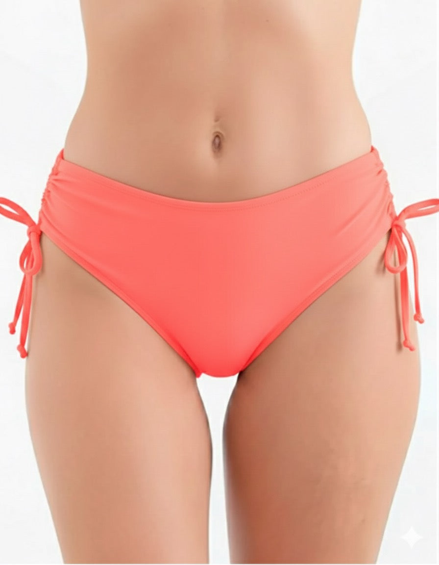Bikini calzón ajustable caderas coral