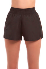 Women's black swim shorts