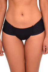 Bikini calzón clasico con laterales drapeados negro S