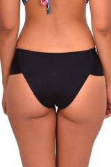Bikini calzón clasico con laterales drapeados negro S