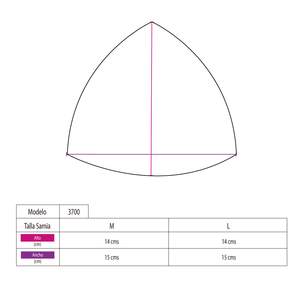Par de copas Triangulares para trajes de baño