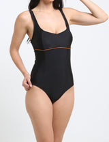 Traje de Baño Deportivo Corte Busto Naranjo con Protección UV Integrada