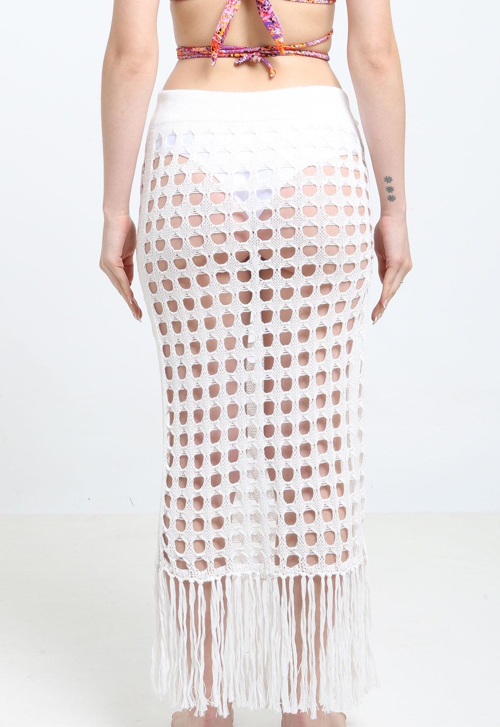 Salida de playa falda larga blanca