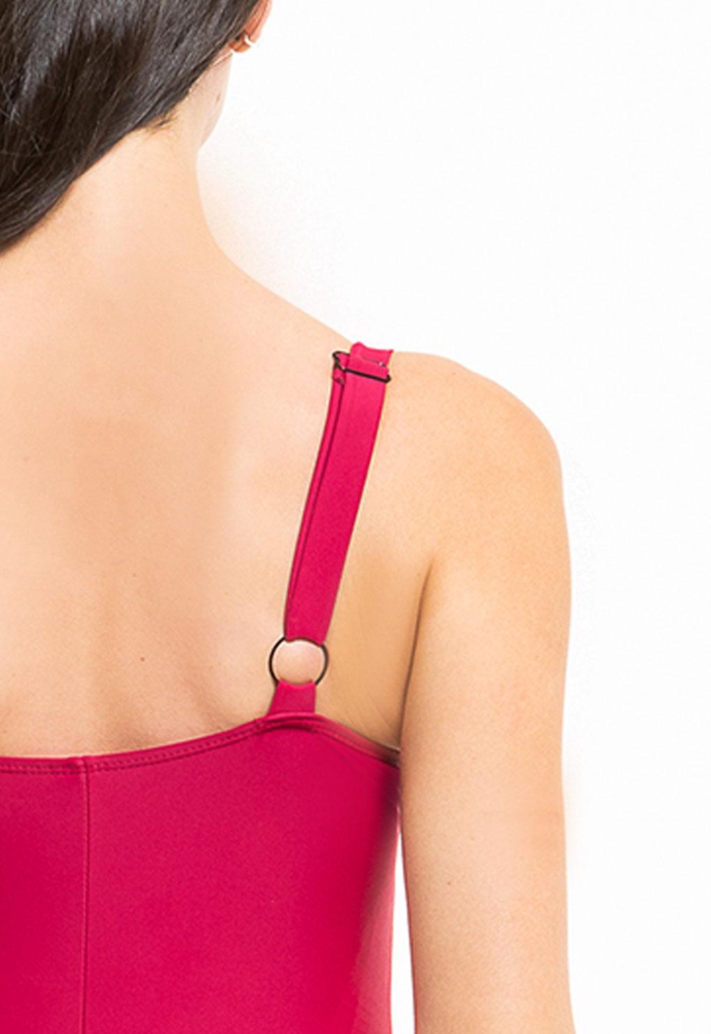 Traje de baño reductor básico rojo copa D