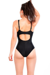 Black slimming sports swimsuit
