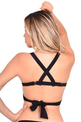 Bikini estilo sostén cruzado negro