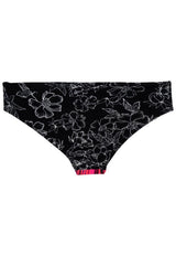 Calzón bikini con pinza estampado morado