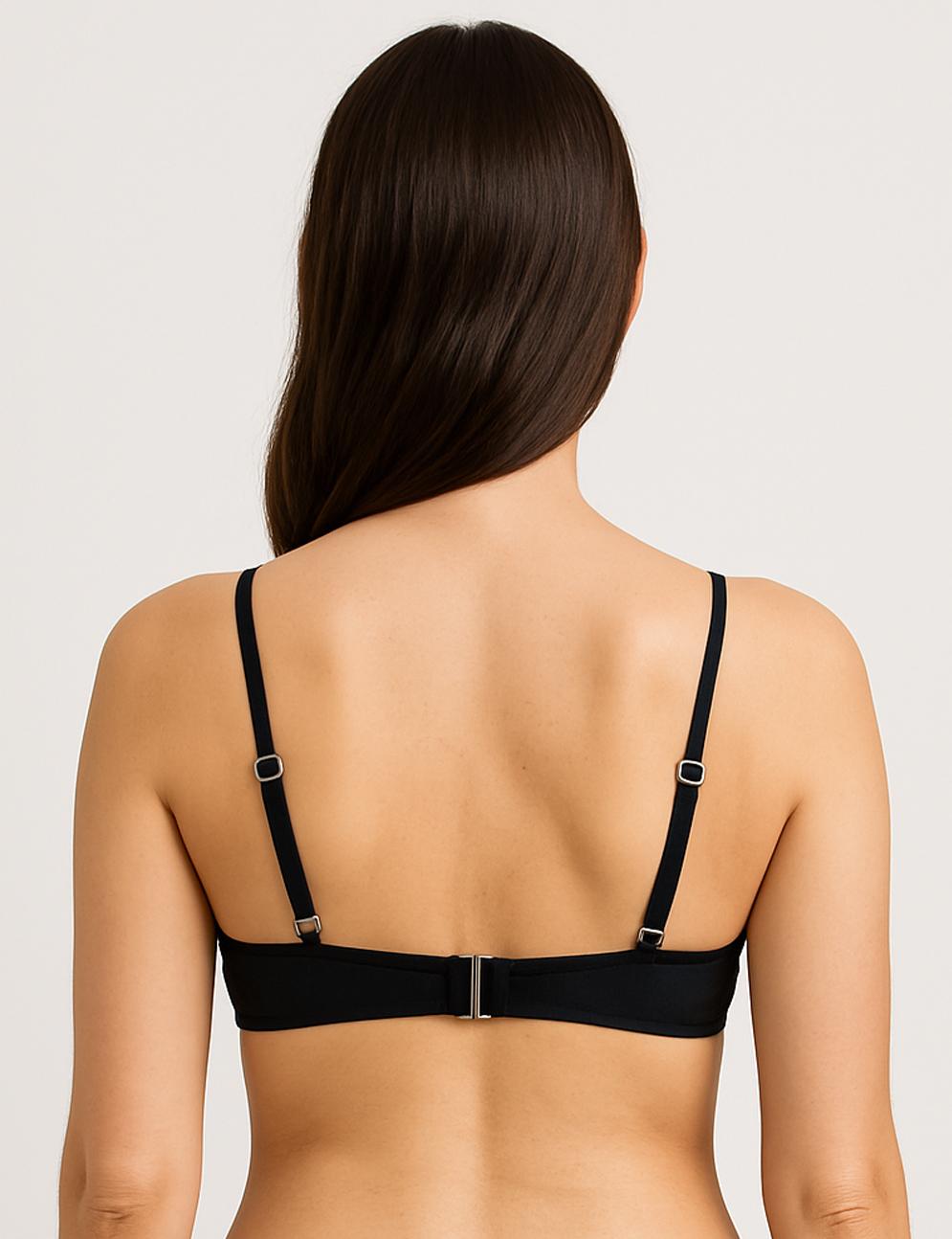 Bikini triángulo con nudo negro