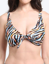 Bikini anudado copa C - D estampado naranja