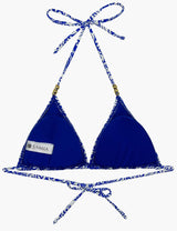 Classic triangle bikini with blue print