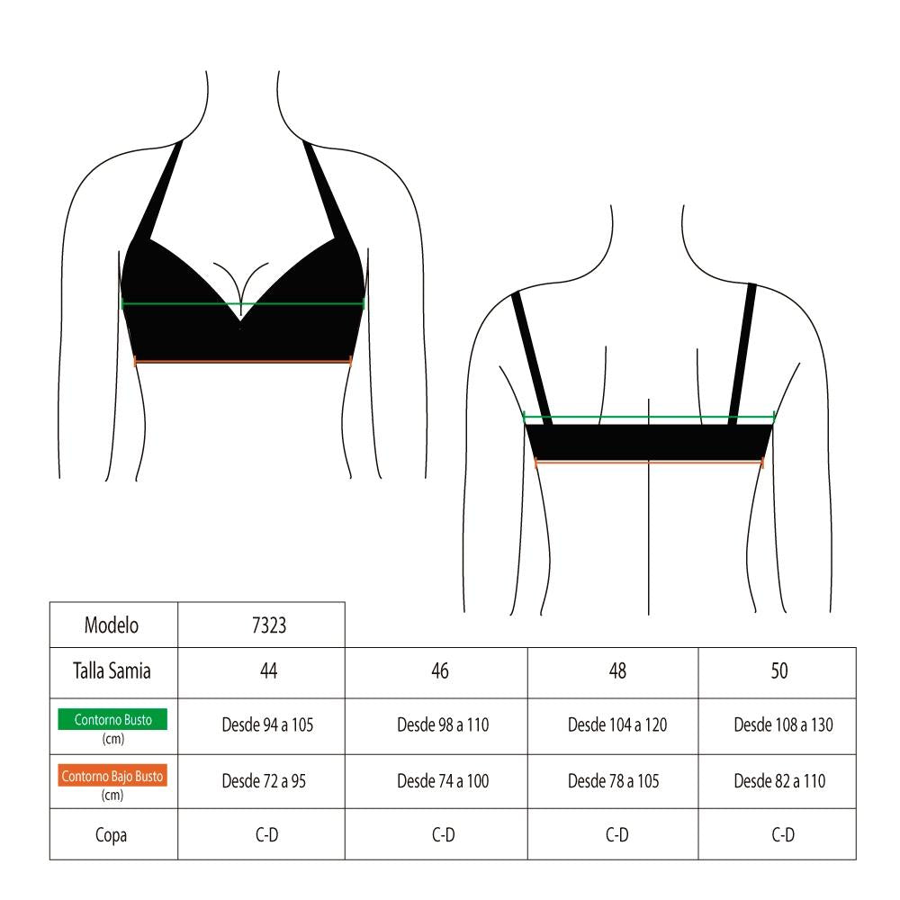 Bikini sostén con copa blanda C-D  negro