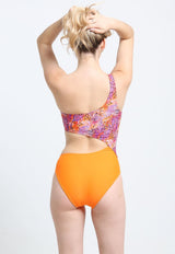 Trikini cruzado estampado naranja