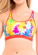 Bikini peto deportivo estampado rojo