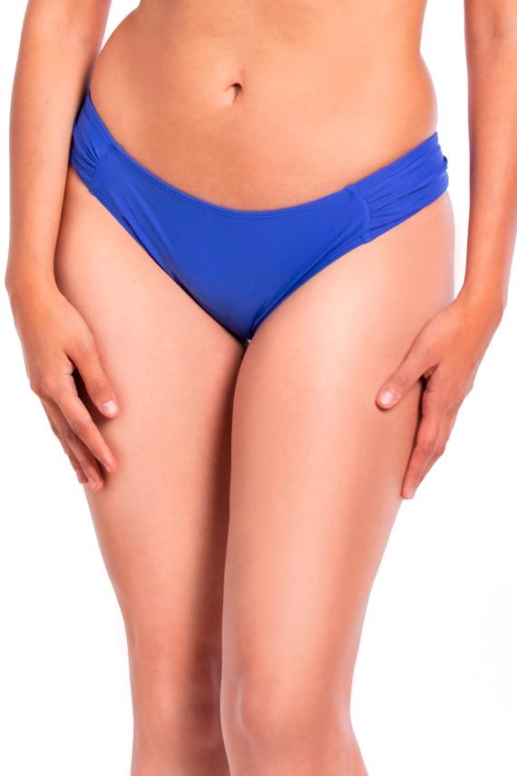Bikini calzón con drapeado azul electrico