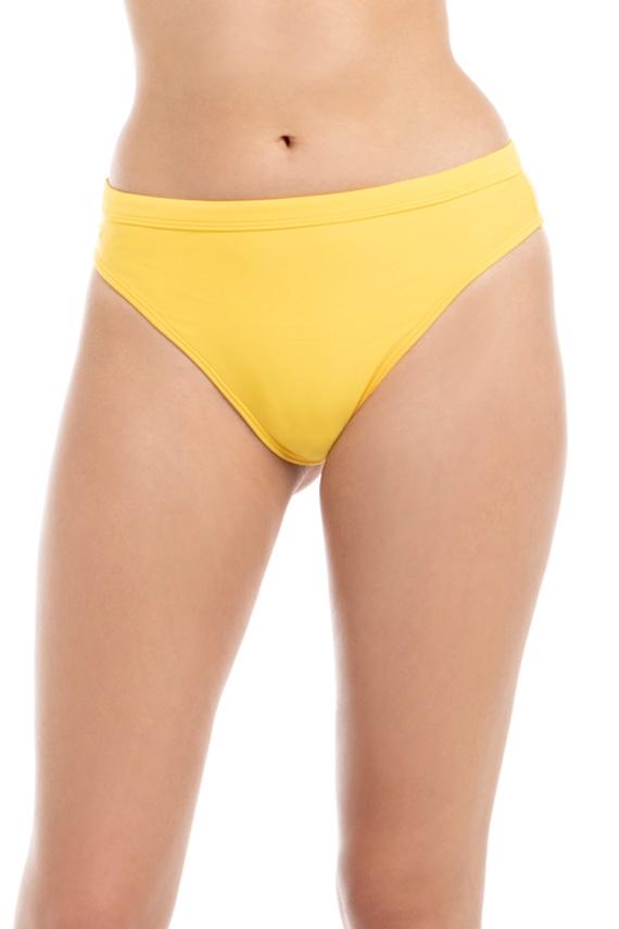 Bikini calzón alto con pretina amarillo