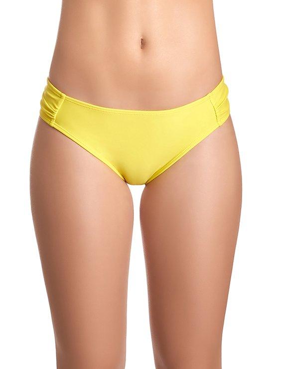 Bikini calzón con drapeado amarillo