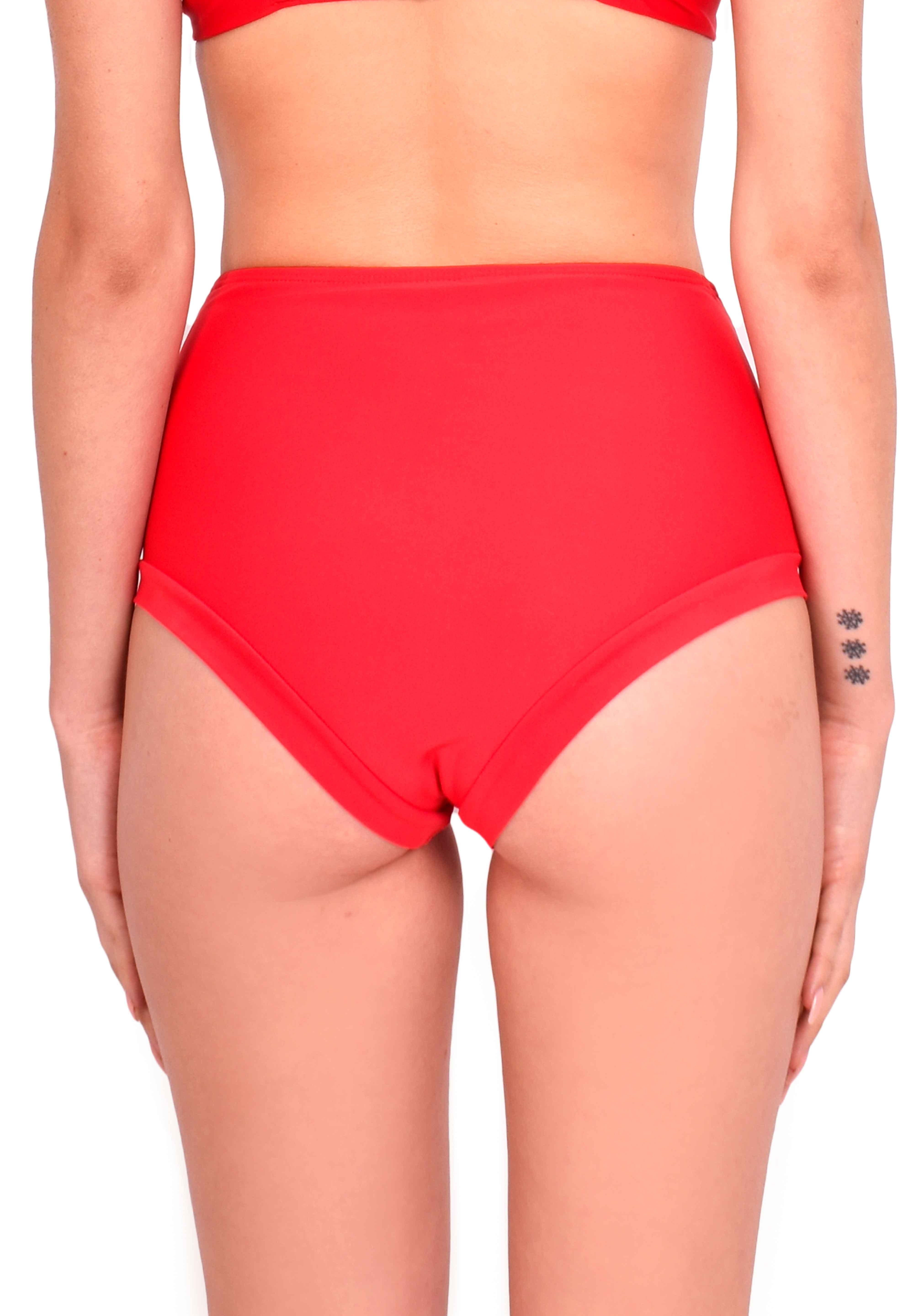 Red sheer pin-up bikini briefs 