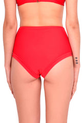 Bikini calzón pin up con transparencia color rojo