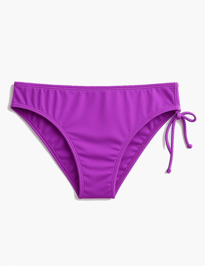 Purple adjustable drape bikini briefs